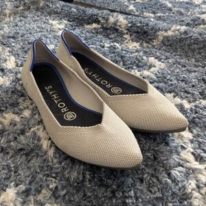 Rothy's Gray The Point Slip On Ballet Flats washable Comfort Shoes, Size 6.5